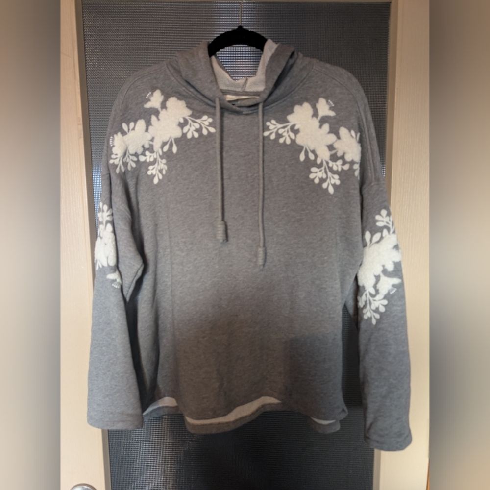 L.O.G.G. Gray Hoodie with White Floral Design